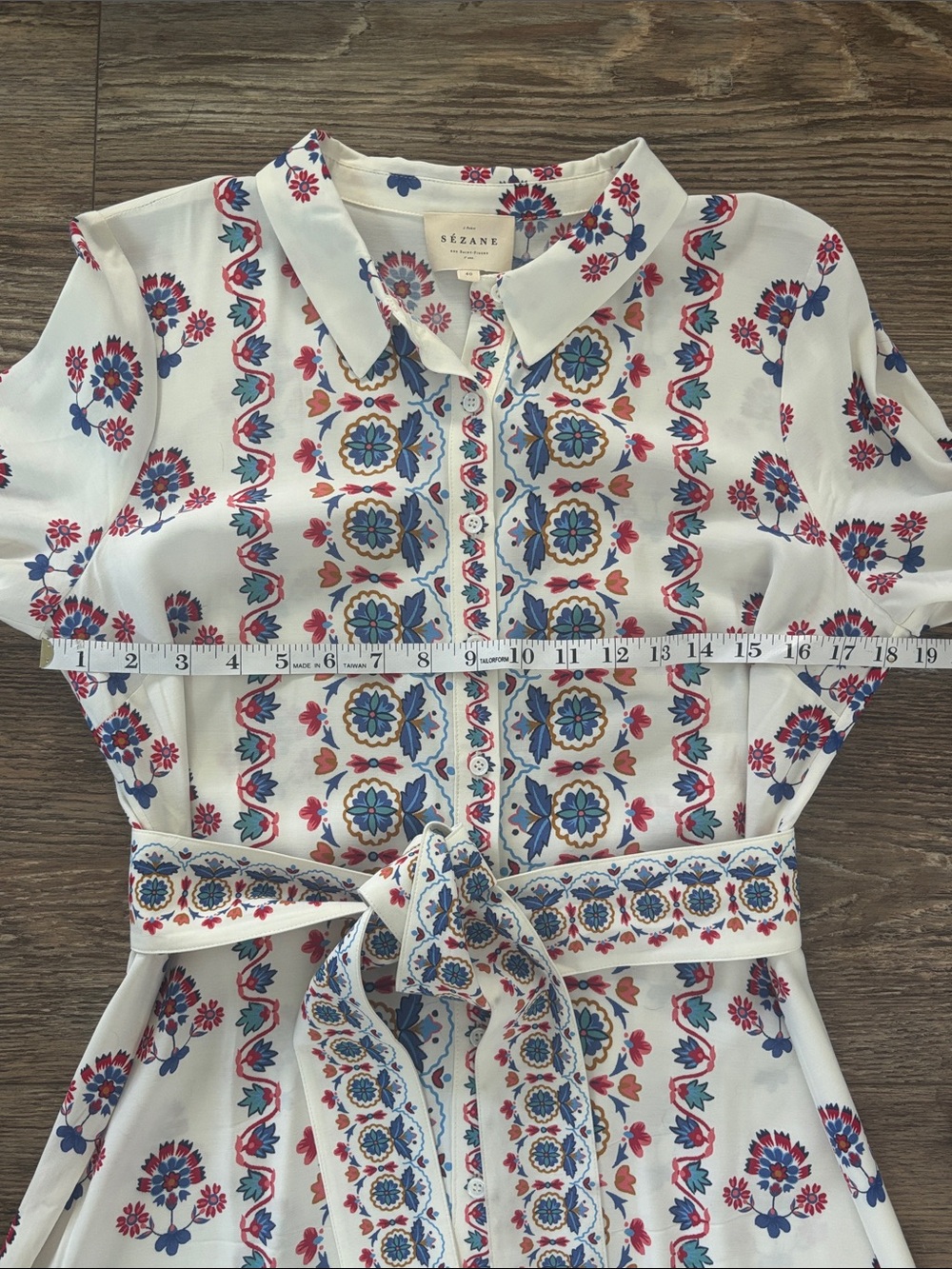 Sézane Fernande Dress with Belt in Milo Print Women's Size 8 / 40 EUC - Picture 10 of 15